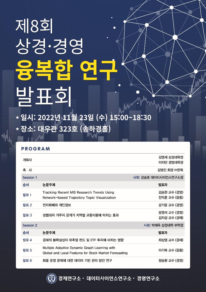 2022년 11월 23일 제8회 상경·경영 융복합 연구 발표회